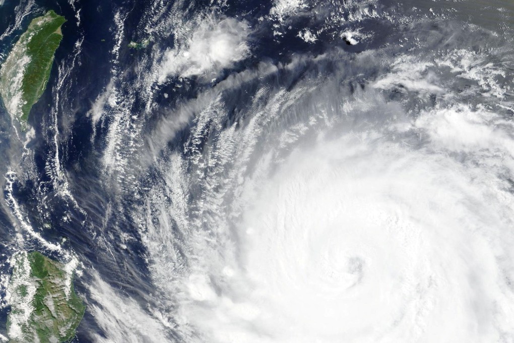 A satellite image shows Super Typhoon Bavi as it churns in the Pacific Ocean towards Taiwan on Thursday. Photo: Handout via Reuters