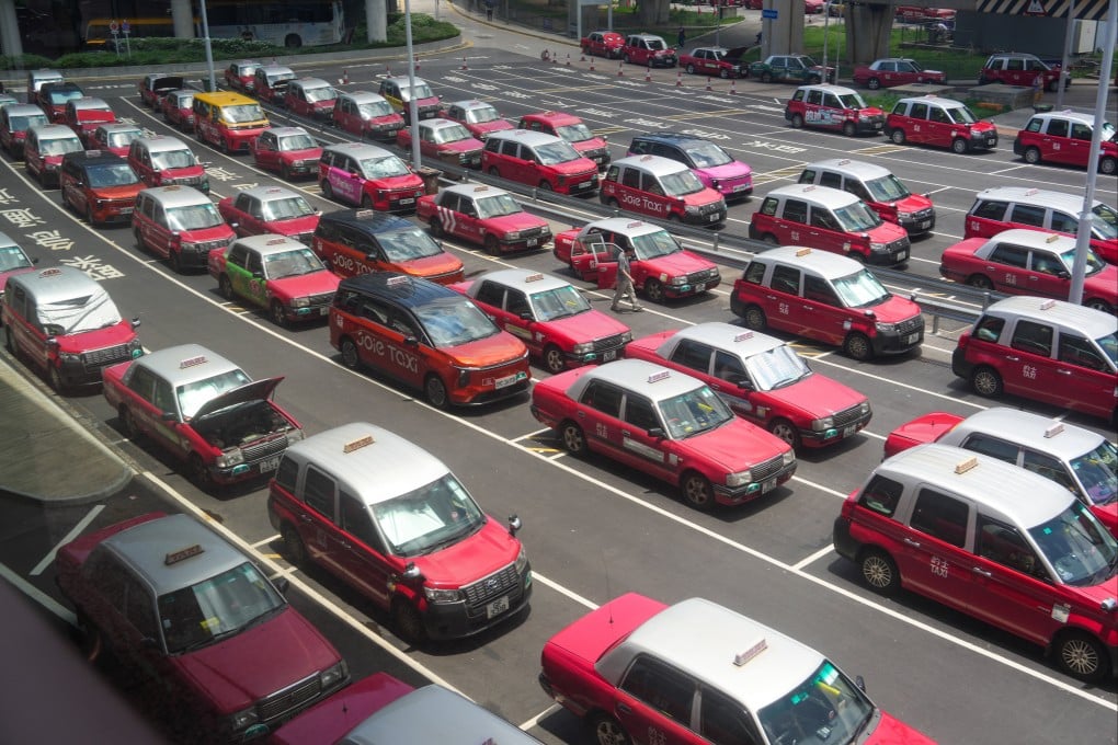 Taxis wait at Hong Kong International Airport for customers. Photo: Sam Tsang