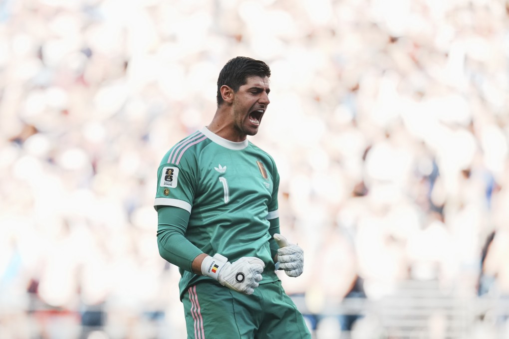 Thibaut Courtois, here in jubilant mood during Belgium’s trouncing of the USA, believes his team can spring a ‘huge upset’ against Spain. Photo: Xinhua