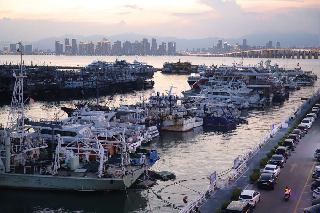 Boats take shelter at a port in Xiamen, southeast China as Typhoon Bavi approaches. Photo: Xinhua