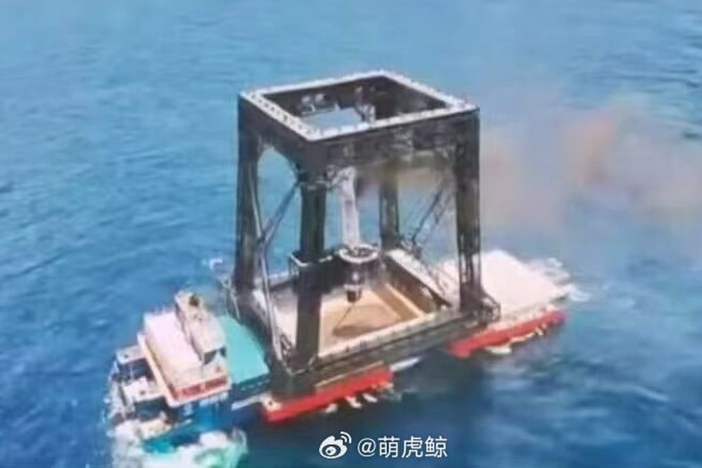 China has succeeded in recovering the reusable rocket used in the maiden launch of the Long March 10B. Photo: Weibo/萌虎鲸