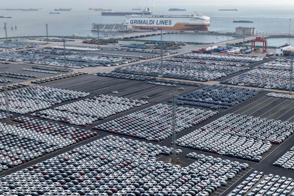 Chinese-made cars are seen on a dock before being loaded onto a ship for export in Suzhou port, in China's eastern Jiangsu province, on July 7, 2026. Photo: AFP