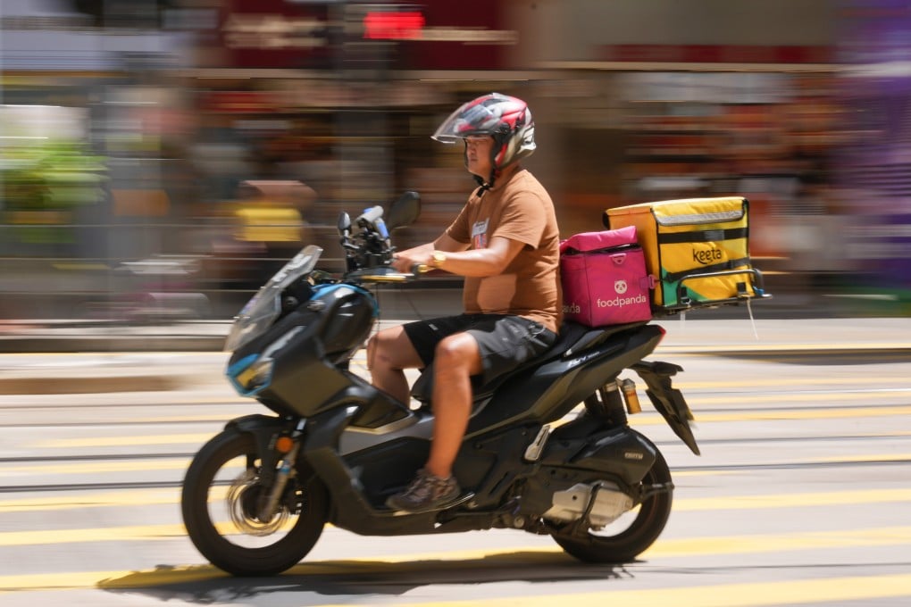 A food delivery rider in Causeway Bay. Photo: Karma Lo