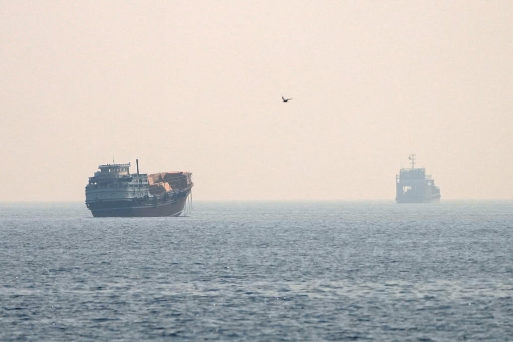 Vessels at the Strait of Hormuz, as seen from Musandam, Oman, on July 8. Photo: Reuters