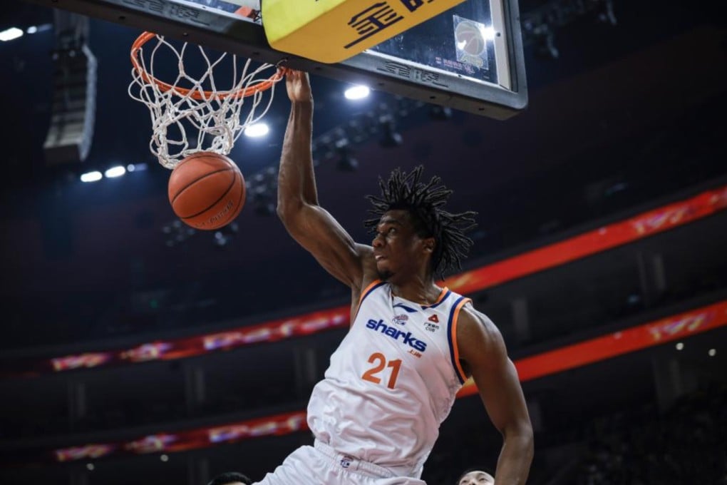 Hassan Whiteside plays for Shanghai Sharks of the Chinese Basketball Association. Photo: Xinhua