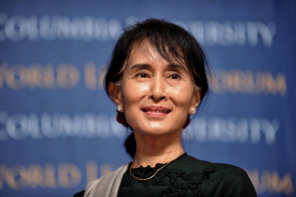 Aung San Suu Kyi, then a Member of Parliament, speaks at the Low Memorial Library at Columbia University in New York on September 22, 2012. Photo: AFP