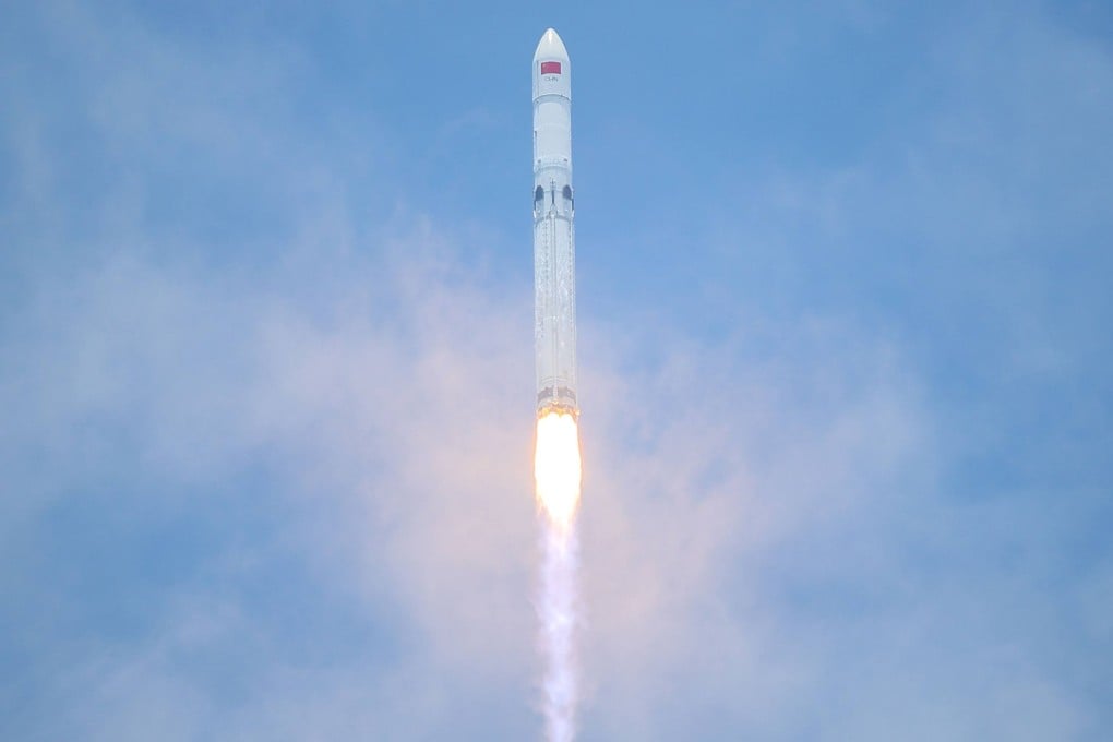 The Long March-10B carrier that made history in China, pictured launching from Wenchang in the southern Hainan province on July 10. Photo: AFP