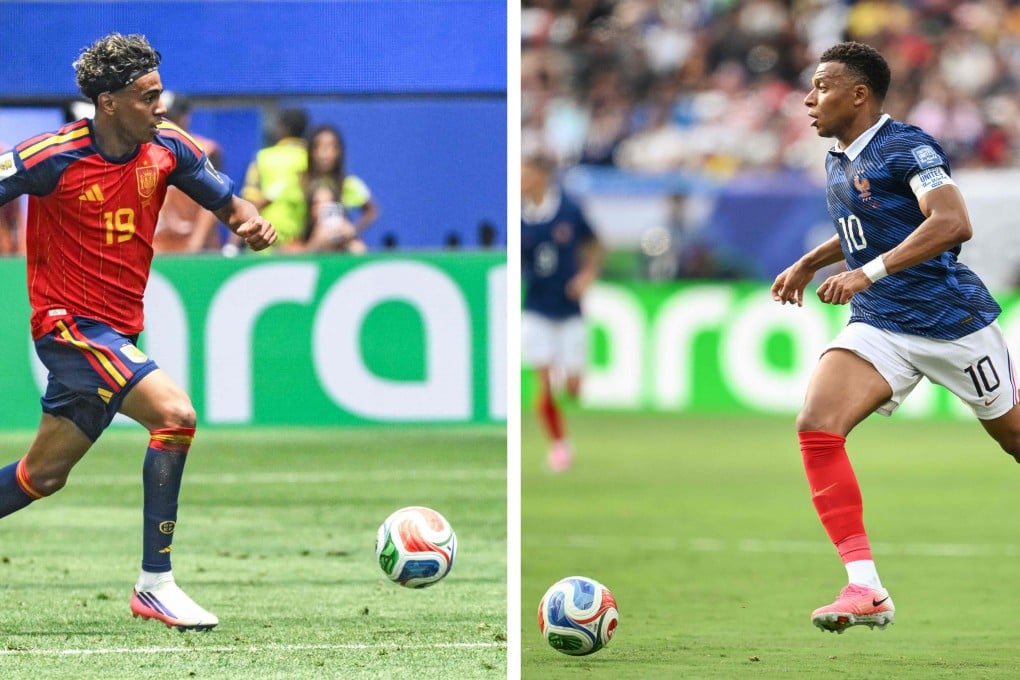 Spain’s star forward Lamine Yamal (left) has yet to show his best, while France’s Kylian Mbappe is leading the race for the Golden Boot with Argentina's Lionel Messi. Photo: AFP
