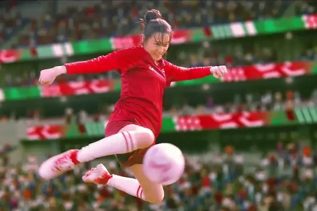 Dilraba Dilmurat in a still from Kung Fu Soccer, Stephen Chow’s gender-flipped spin-off of his 2001 comedy classic Shaolin Soccer. The Hong Kong director’s first film in seven years lacks tension and has visuals that resemble AI slop.