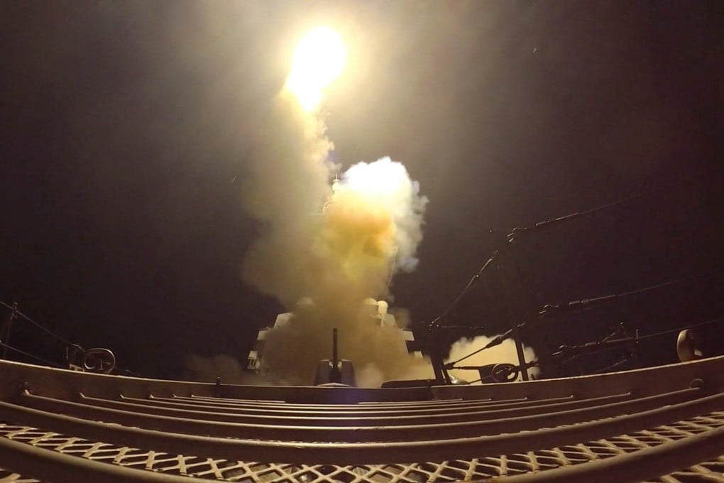 A projectile is fired during what US Central Command said were strikes against Iranian military targets, in an image taken from video released on July 12. Photo: CENTCOM via Reuters