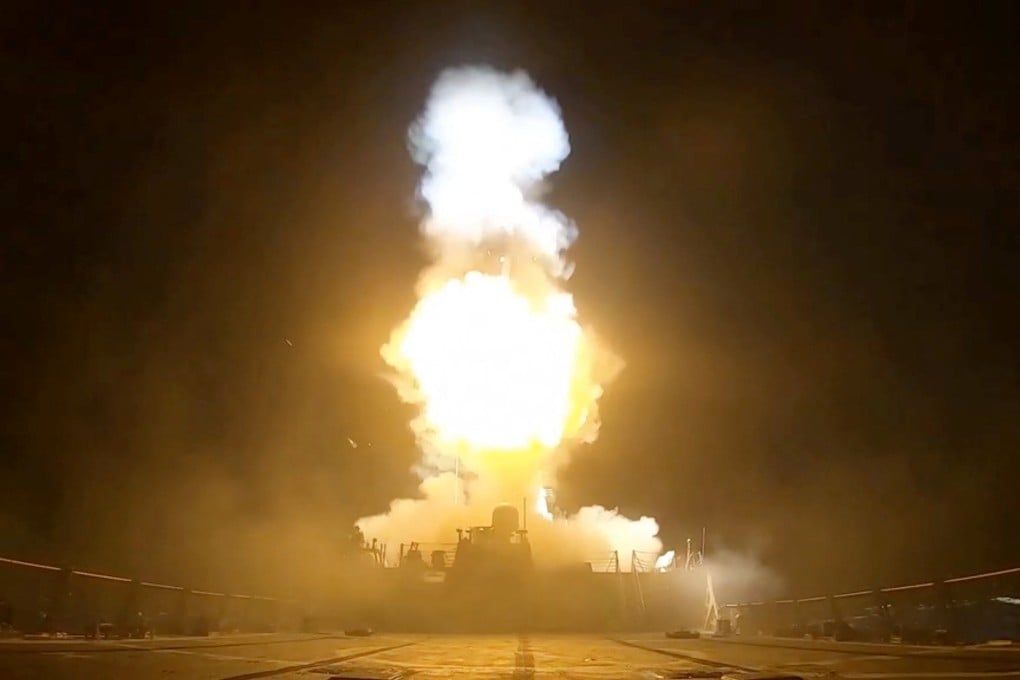 A projectile is fired during what US Central Command said were strikes against Iranian military targets, in an image taken from video released on July 11. Photo: CENTCOM via Reuters
