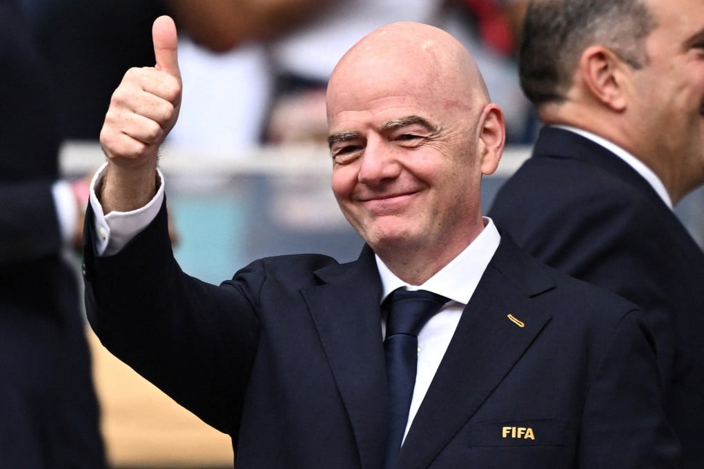 Fifa president Gianni Infantino in the stands before the Norway v England match at the World Cup. Photo: Reuters