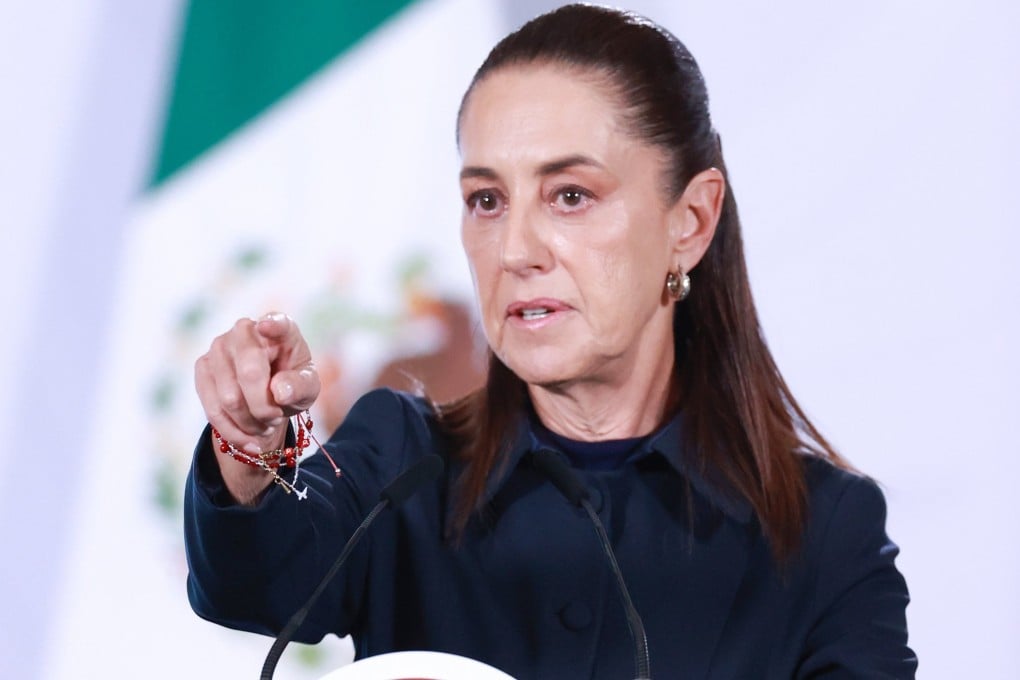 Mexican President Claudia Sheinbaum during a press conference at the National Palace in Mexico City, Mexico on Monday. Photo: EPA