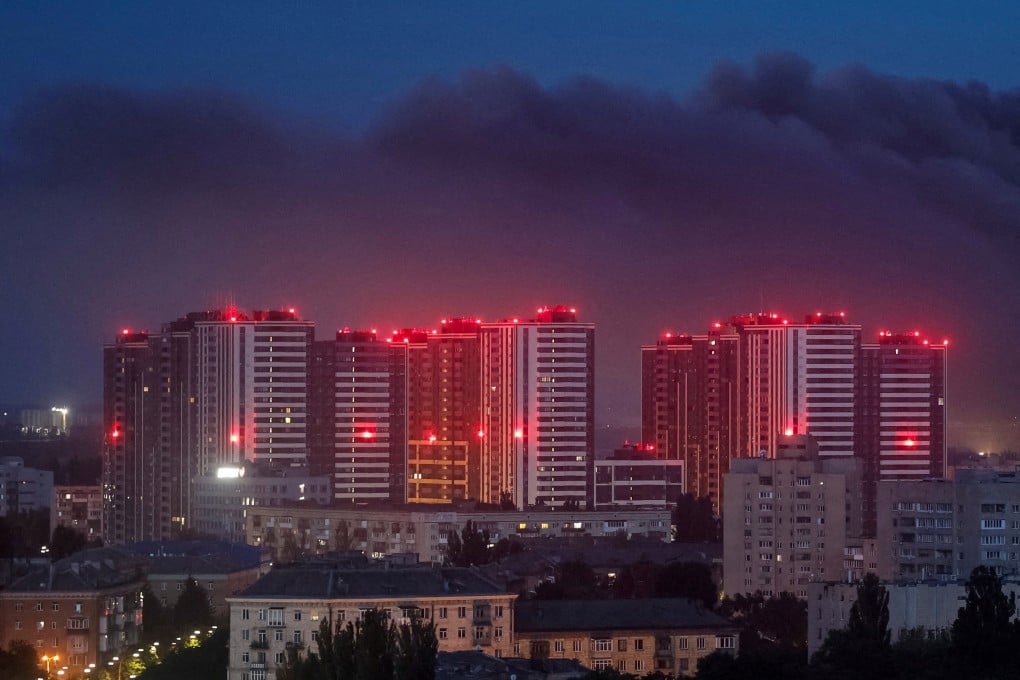 Kyiv, Ukraine during a Russian aerial attack on July 11. Photo: Reuters