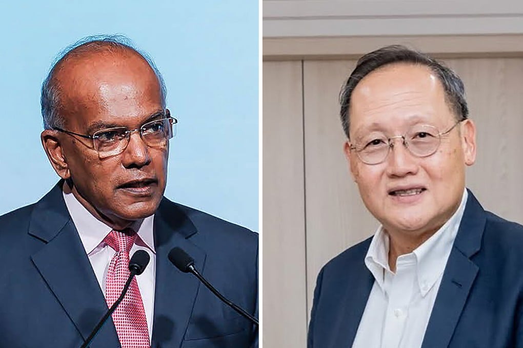 Singapore ministers K. Shanmugam (left) and Tan See Leng. Photos: Singapore International Cyber Week, Facebook/Tan See Leng