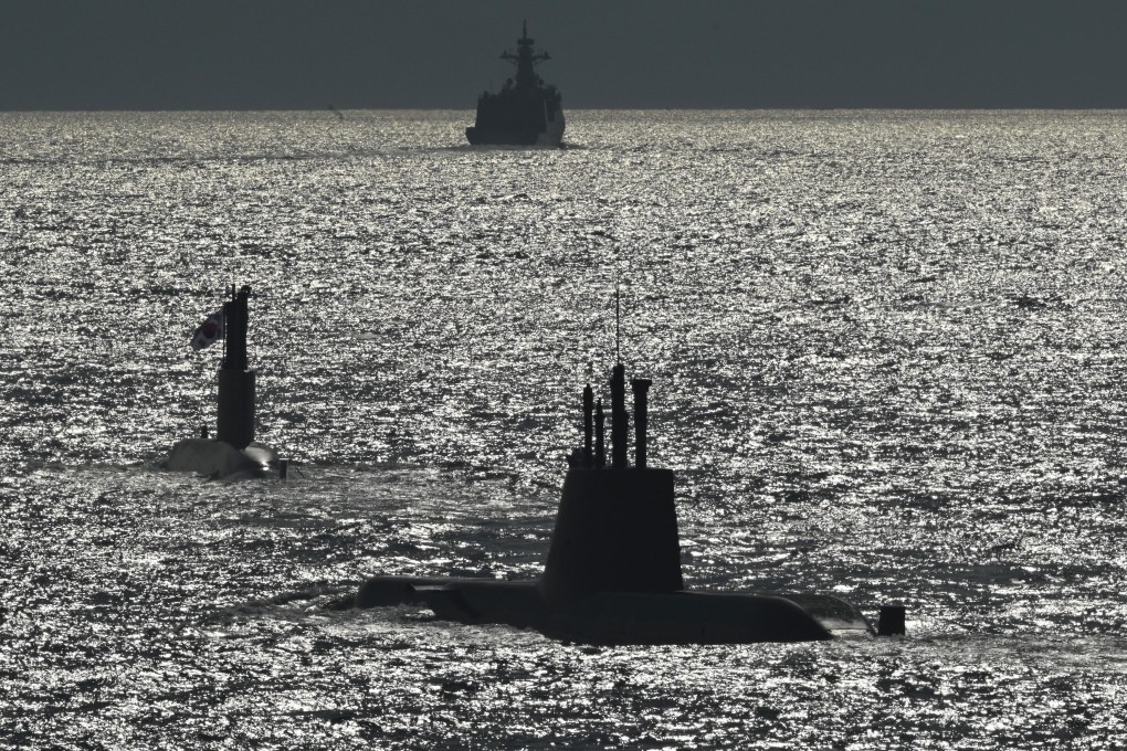 South Korean submarines take part in a naval fleet review off the southern port city of Busan last year. Photo: AFP