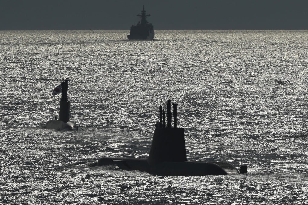 South Korean submarines take part in a naval fleet review off the southern port city of Busan last year. Photo: AFP