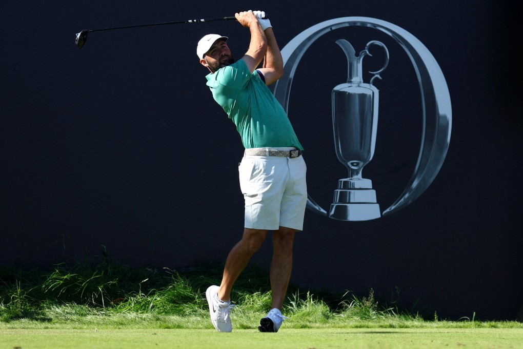 Scottie Scheffler, here practicing at the British Open, produced a links golf masterclass on the Antrim coast last year with a processional four-stroke victory at Portrush. Photo: Reuters