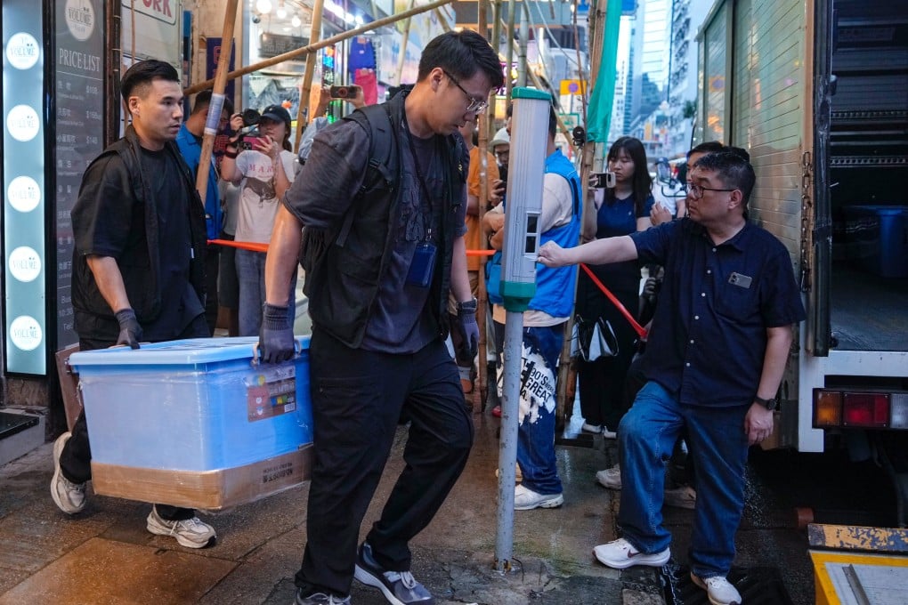 Hong Kong police search independent bookstore Have a Nice Stay on Wednesday. Photo: Handout