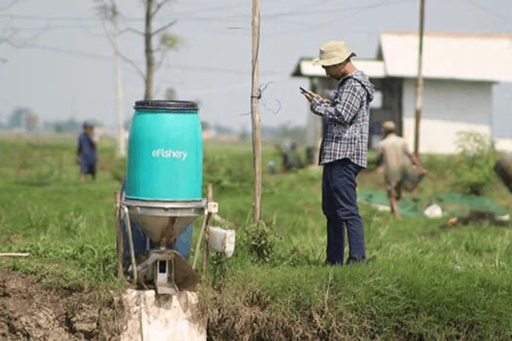 eFishery deploys feeders to fish and shrimp farmers in Indonesia. Photo: eFishery