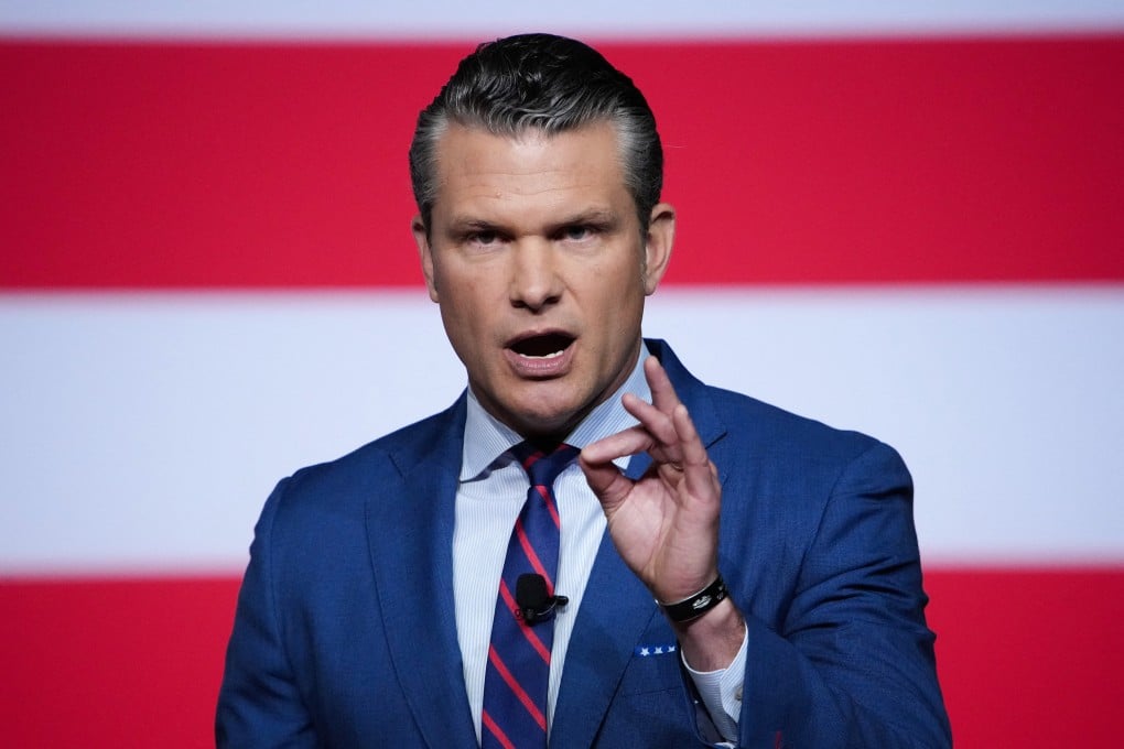 US Secretary of Defence Pete Hegseth addresses senior military officers at Marine Corps Base Quantico in Virginia in September 2025. Photo: TNS