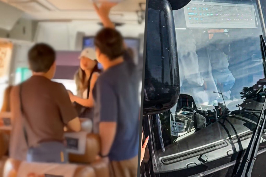 A group of Chinese tourists seamlessly cooperated to halt the runaway coach before administering CPR to the unconscious driver. Photo: Douyin
