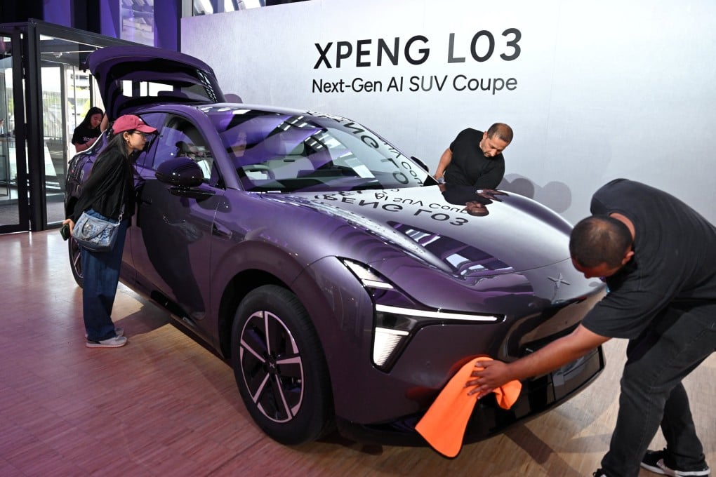 The Xpeng L03 is displayed at a launch event for the new SUV in Munich, Germany. Photo: Reuters
