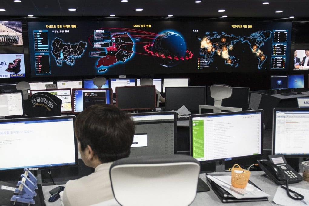 Officials at the Korea Internet & Security Agency (KISA) check internet systems at the KISA situation room amid reports that several computers were struck by a new type of ransomware the previous night, in Seoul, South Korea, on June 28, 2017. Photo: EPA