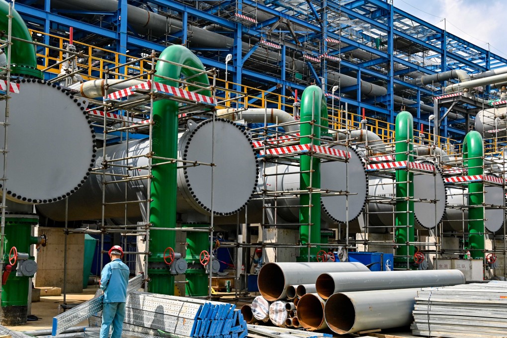 An ethylene plant under construction at a PetroChina subsidiary’s petrochemical’s base in Jilin province in 2024. Photo: Xinhua