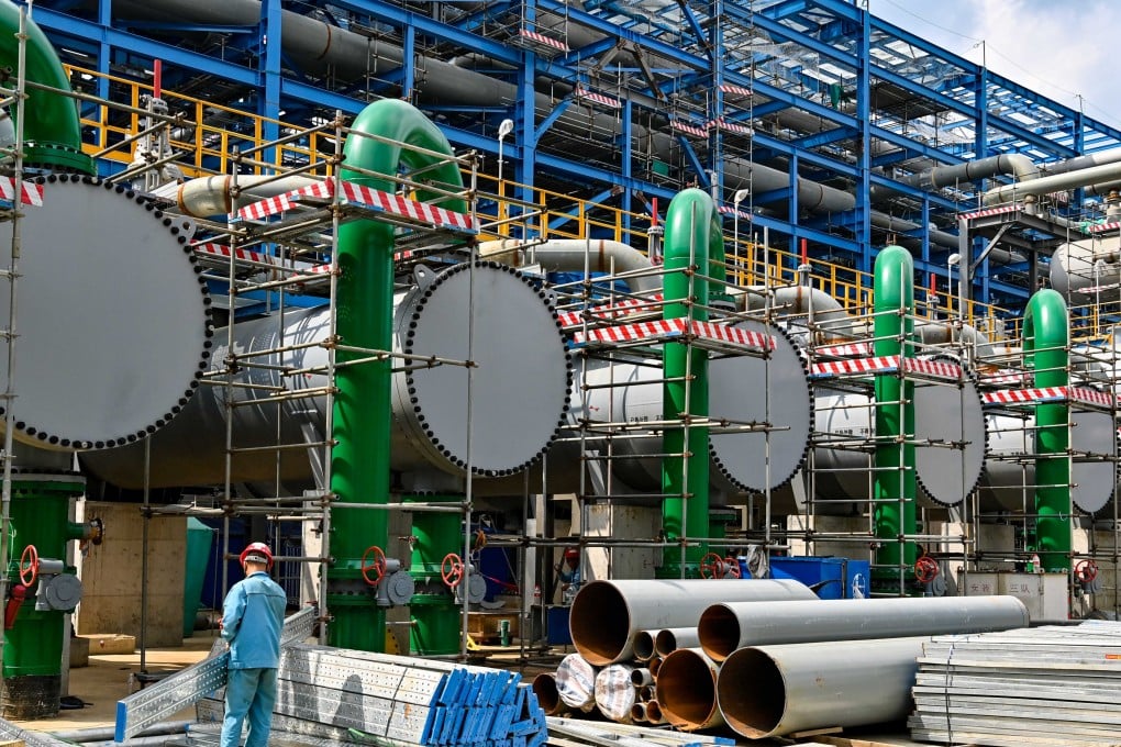 An ethylene plant under construction at a PetroChina subsidiary’s petrochemical’s base in Jilin province in 2024. Photo: Xinhua