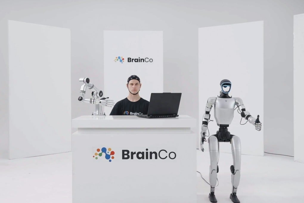 Brain-controlled robot demonstration by Chinese tech unicorn BrainCo. Photo: Handout