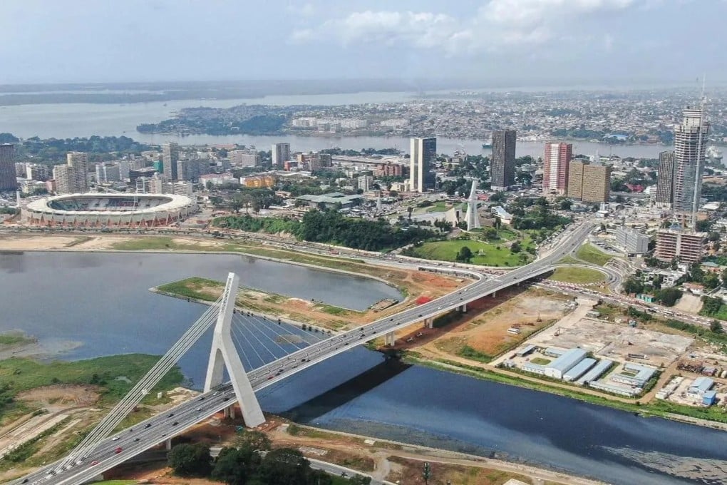 An aerial view of the Cocody Bridge in Abidjan, Ivory Coast. Picture: Xinhua