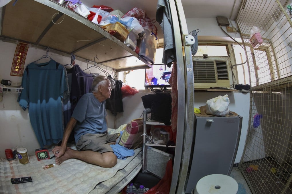 The monthly rent for this cage home in Sham Shui Po, measuring less than 20 sq ft in size, was HK$2,500 in 2024. Photo: Dickson Lee