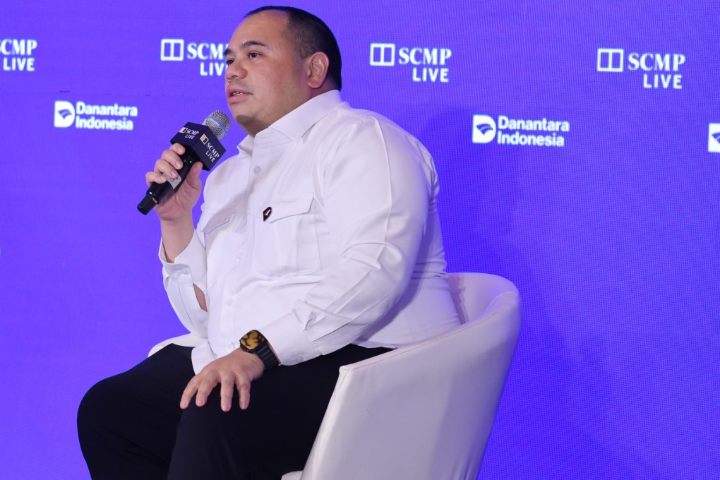 Pandu Sjahrir, Danantara’s chief investment officer, speaks at the Nusa Dua Forum in Bali on Friday. Photo: Nora Tam