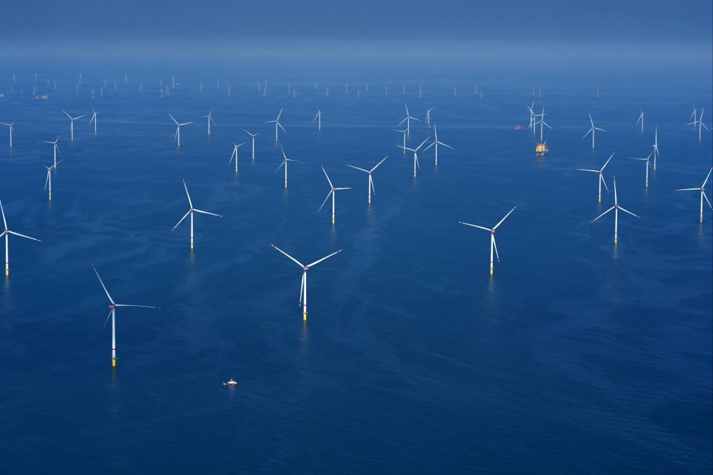 EnBW’s ‘He Dreiht’ offshore wind farm, in the North Sea near Germany,  on July 10. Photo: dpa