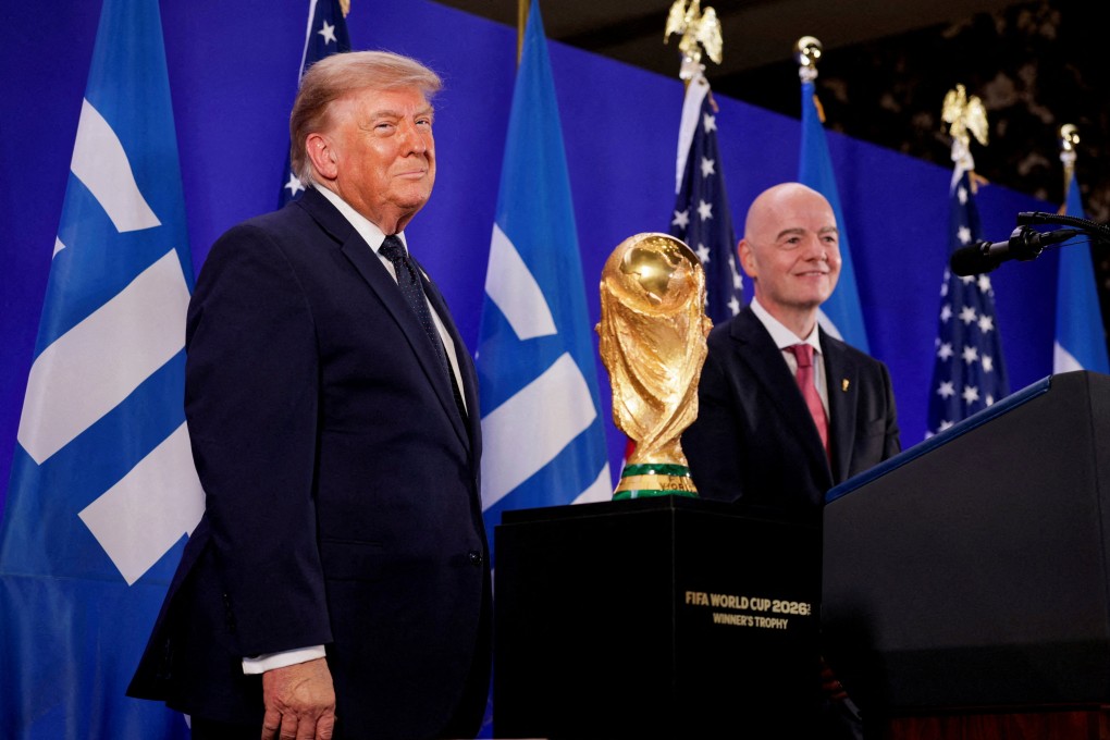 Donald Trump and Gianni Infantino at a Fifa reception at Trump Tower in New York. Photo: Reuters