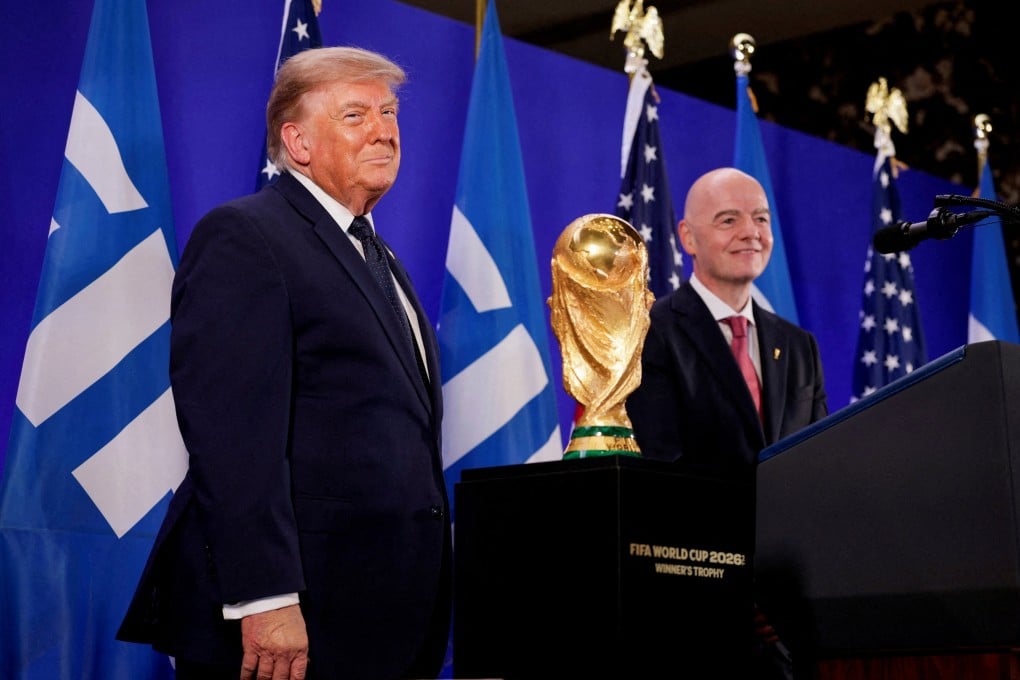 Donald Trump and Gianni Infantino at a Fifa reception at Trump Tower in New York. Photo: Reuters
