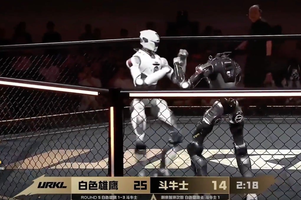 The Ultimate Robot Knock-out Legend opener was the first event of its kind, with two identical T800 robots, at the Nanshan Cultural and Sports Centre. Photo: Handout