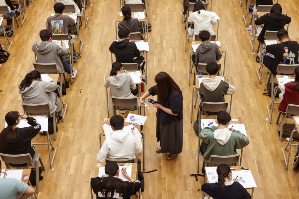 Students at Hong Kong’s Munsang College take the DSE exams in April 2026. Photo: SCMP
