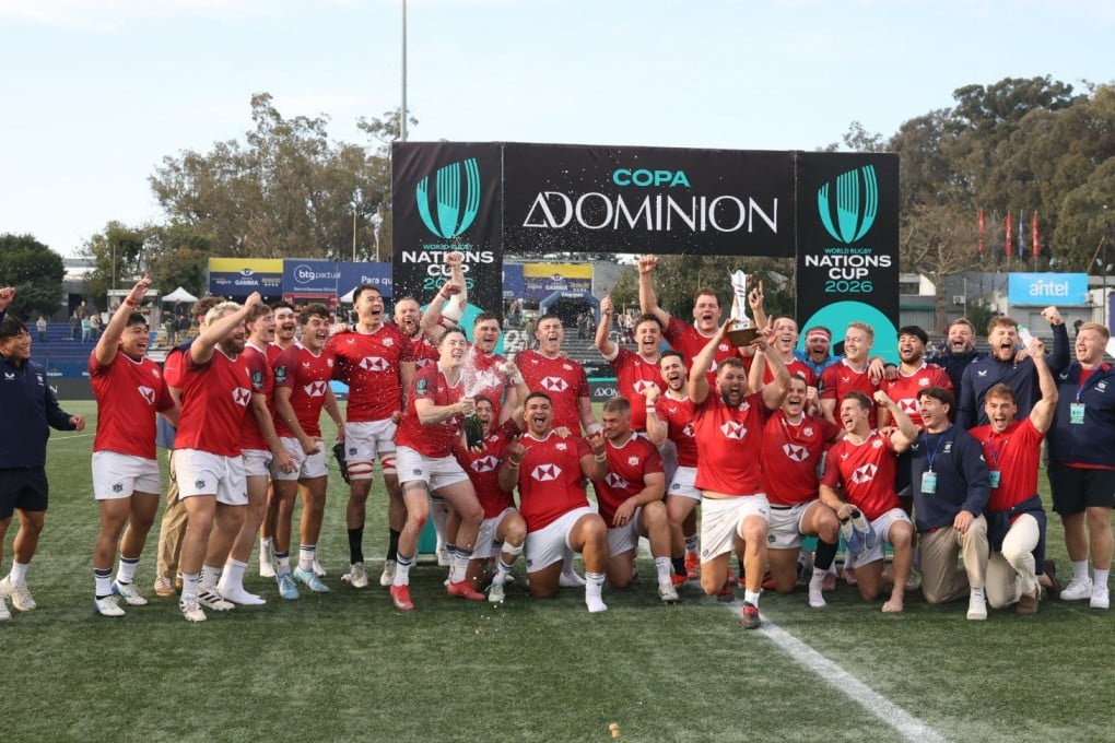 Hong Kong celebrate beating 17th-ranked Uruguay in Montevideo to finish their Nations Cup matches on a high. Photo: HKCR