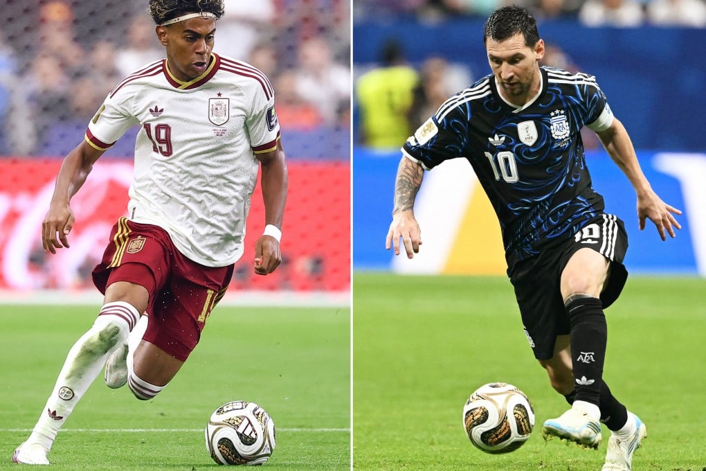 Spain's Lamine Yamal (left) and Argentina's Lionel Messi are their teams' obvious main weapons for the final in New Jersey on Sunday, but both sides have several other trump cards. Photo: TNS