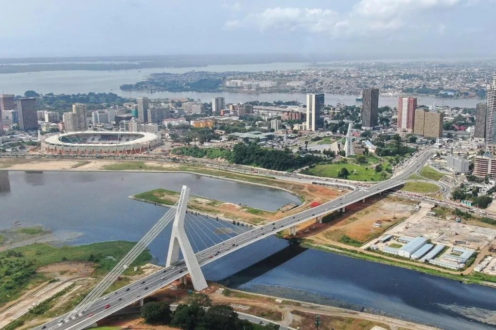 An aerial view of the Cocody Bridge in Abidjan, Ivory Coast. Picture: Xinhua