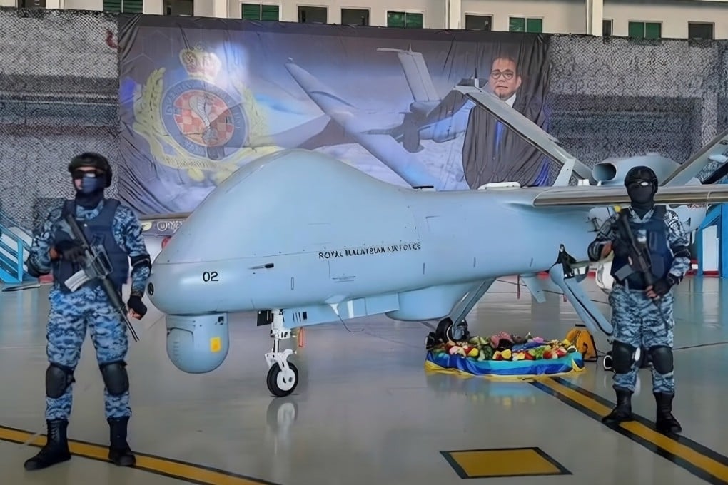 A still from a video shared by Defence Minister Mohamed Khaled Nordin showing one of Malaysia’s newly acquired Turkish-built Anka drones. Photo: Facebook/MohamedKhaledNordin