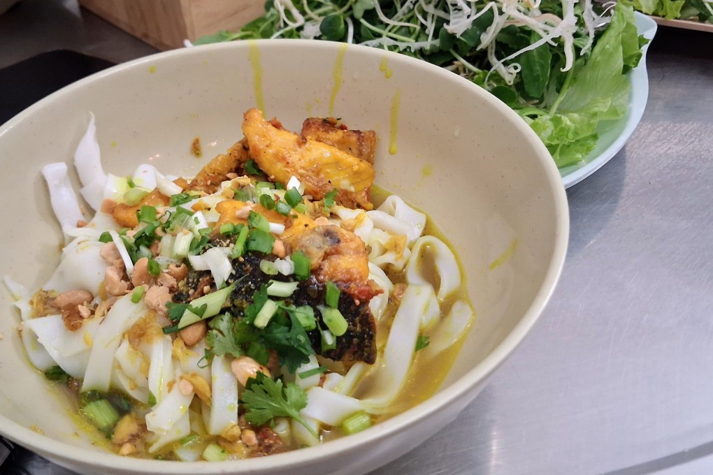A bowl of mi quang, a Vietnamese noodle dish widely enjoyed in central Vietnam, is served at Mi Quang Nhung in Da Nang. Food influencer Helen Le takes writer Andrew Sun to this joint and others during a food tour of Vietnam’s third city. Photo: Andrew Sun