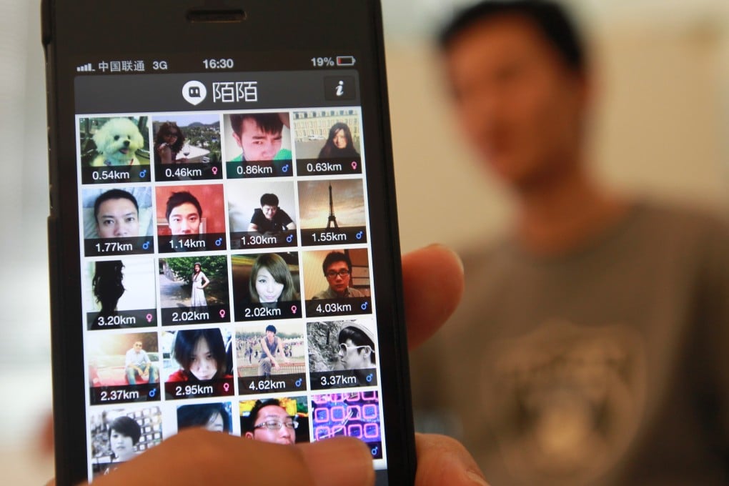 A mobile screen shows the Momo dating app, operated by Hello Group, which was required to pay hundreds of millions of yuan in back taxes this year. Photo: Simon Song