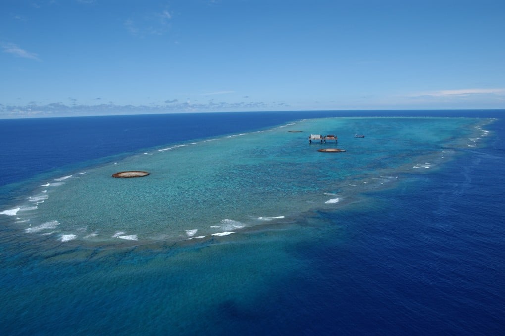 The Chinese and Russian ships were seen about 330km southwest of Okinotori Island, according to Japan’s defence ministry. Photo: Wikipedia