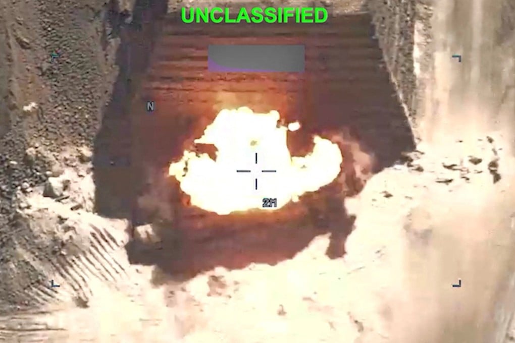 An explosion at an unknown location during what the US military says are strikes on Iran. Photo: US Central Command via Reuters