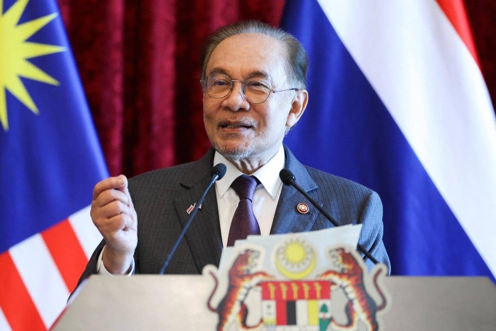 Malaysia’s Prime Minister Anwar Ibrahim speaks during a press conference  at the federal government office in Putrajaya on July 9. Photo: AFP