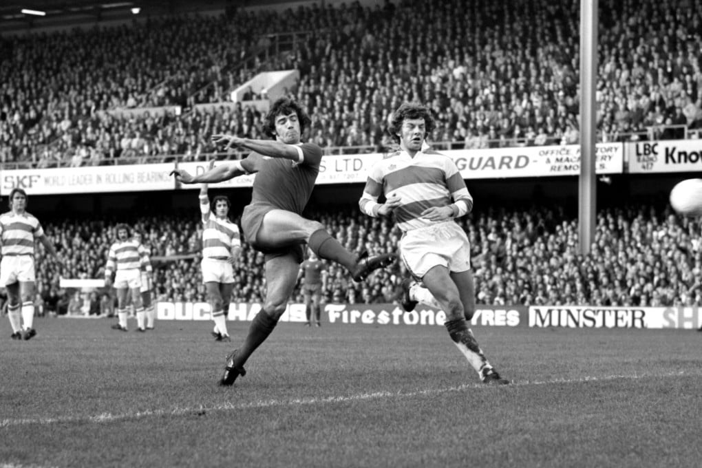 Kevin Keegan gets a shot in against Queen Park Rangers in an English First Division match in 1974. Keegan won three league titles and the European Cup in six seasons at Anfield. Photo: AP
