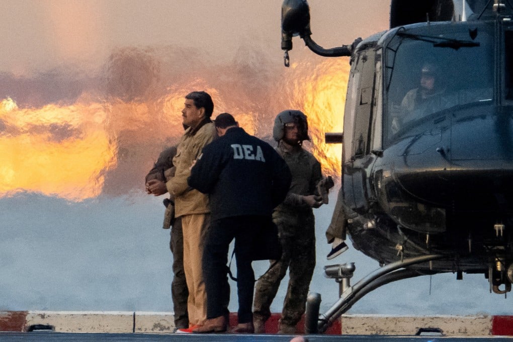 Captured Venezuelan president Nicolas Maduro is seen at Downtown Manhattan Heliport, New York, on January 5 after his capture in Caracas. Photo: Reuters